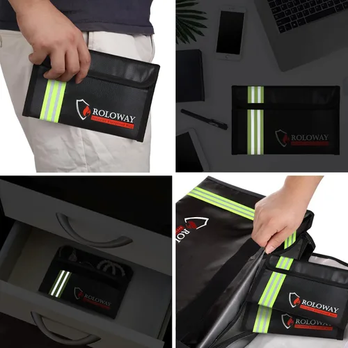 Vista 7 de ROLOWAY Bolsas de documentos ignífugas con tira reflectante y bolsas de dinero ignífugas con tira reflectante