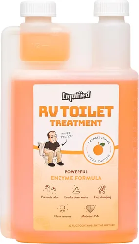 Vista 14 de Liquified RV Toilet Treatment - Digestor para tanque de retención de aguas negras, eliminador de olores, aroma lavanda, Matts RV Reviews, 16 onzas