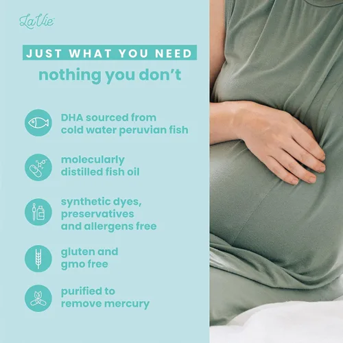 Vista 4 de LaVie Vitaminas prenatales con jengibre, DHA, ácido fólico y hierro, imprescindibles para el embarazo para el desarrollo cerebral y corporal