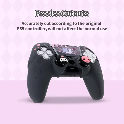 Vista 3 de Silicone PS5 Controller Cover Skin Set,Anti-Slip Soft Protective Case for PS5 Wireless Controller with 2 Thumb Grip Caps and 1 Sticker