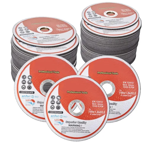 Vista 10 de WFLNHB Paquete de 100 ruedas cortadas de metal y acero inoxidable de 4 pulgadas x 0.040 pulgadas x 5/8 pulgadas, aptas para amoladoras angulares
