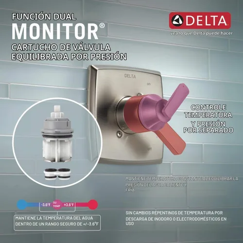 Vista 7 de Delta Ashlyn Serie 17 - Juego de grifo de ducha de doble función con cabezal de ducha dual 2 en 1 In2ition con rociador de mano, kit de ajuste