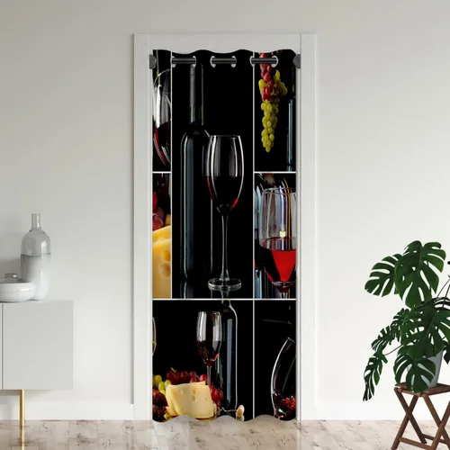 Vista 13 de Cortinas opacas románticas rústicas para puerta de vino de uva de granja para puertas de entrada, cortina opaca romántica para armario de dormitorio