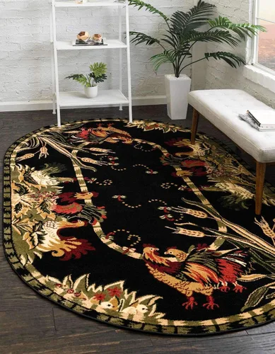 Vista 31 de Unique Loom Barnyard Collection - Alfombra de área de granja (2 pies x 3 pies 1 pulgada, rectangular, crema/negro)