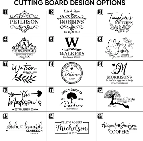 Vista 2 de Tabla de cortar personalizada con grabado Mr Ms - Madera personalizada grabada