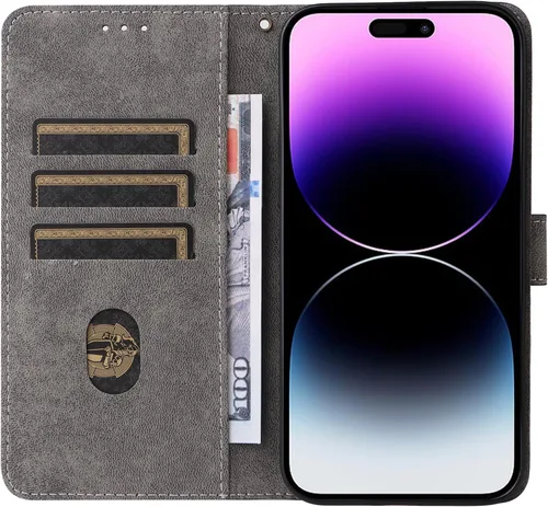 Vista 3 de Funda compatible con Honor X7, piel sintética con soporte para tarjetas, compatible con Honor Play 30 Plus/Play 30+ Flip cierre magnético, funda