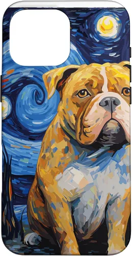 Vista 19 de Funda para iPhone 16 American Bully Starry Night para perro, mamá, perro, papá