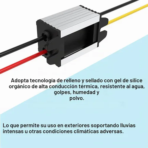 Vista 4 de Convertidor de 12 V a 3 V DC reductor regulador de voltaje transformador DC fuente de alimentación 3A 9W convertidor de coche impermeable compatible