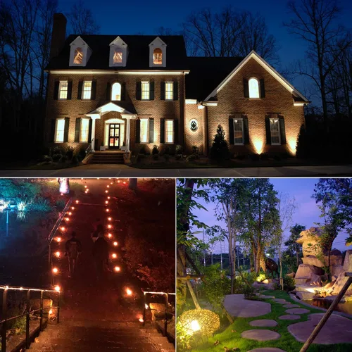Vista 8 de Iluminación de paisaje LED de 12 V 5 W, aluminio fundido, impermeable, bajo voltaje, 450 lúmenes, blanco cálido para jardín, césped, porche, patio