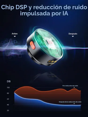 Vista 2 de BILIWAL Micrófono Lavalier inalámbrico para iPhone 15/16 y Android y PC, micrófono magnético de solapa con clip con cancelación de ruido de 2.4G