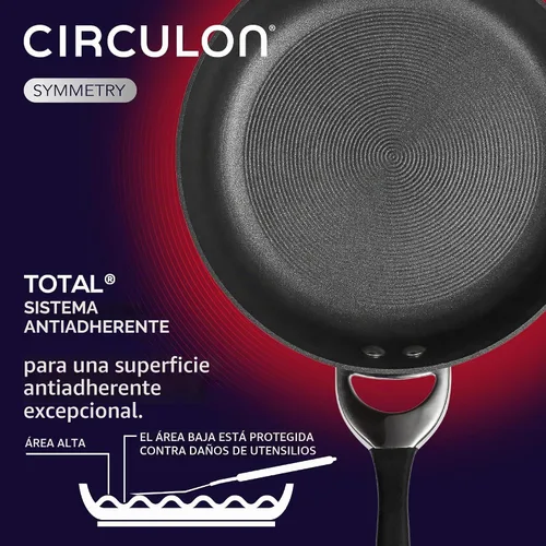 Vista 9 de Circulon Symmetry - Sartén antiadherente con anodizado duro de 8.5 pulgadas, negro