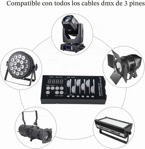 Vista 3 de Controlador DMX 54 Canales Mini DMX 512 para DJ, Escenario y Luces LED