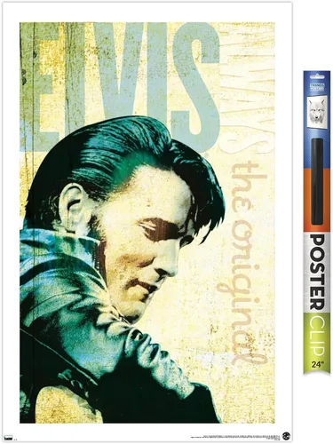 Vista 17 de Trends International Elvis Presley - Póster de pared original, 34 pulgadas de largo x 22.4 pulgadas, versión enmarcada en caoba Versión enmarcada