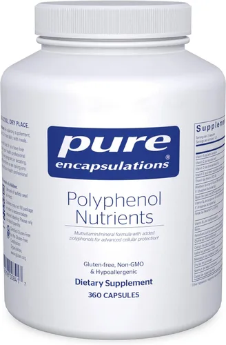 Vista 8 de Pure Encapsulations Nutrientes de polifenol Fórmula multivitamínica/mineral hipoalergénica densa en nutrientes 180 cápsulas