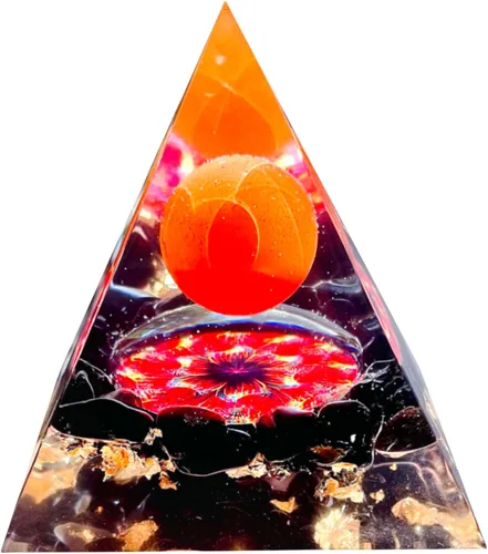 Vista 12 de Generador de energía de pirámide de orgón, amatista natural y obsidiana pirámides curativas de cristal de orgonita para reducir el estrés