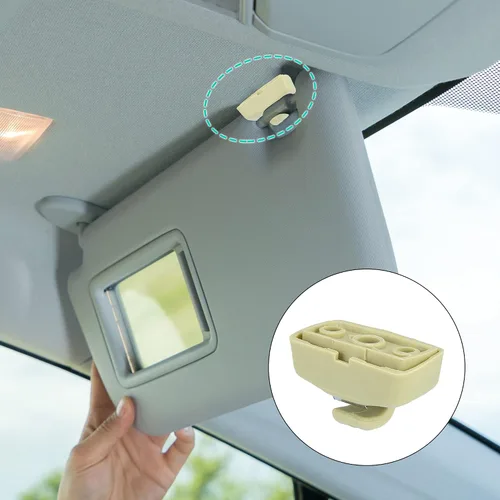 Vista 2 de X AUTOHAUX Gancho para visera parasol beige soporte para VW Golf Jetta Passat Beetle 3B0857561A