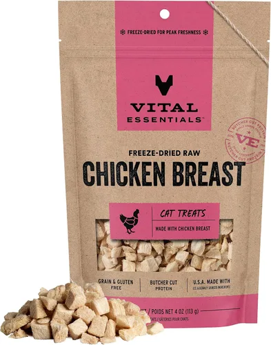 Vista 11 de Vital Essentials Golosinas liofilizadas para gatos, menudos de pavo, bolsa de 1 onza