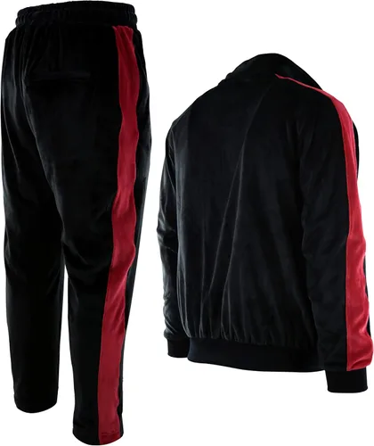Vista 6 de Conjunto de terciopelo para hombre con bolsillos con cremallera y forro de terciopelo