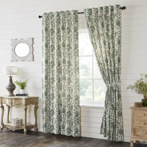 Vista 5 de VHC Brands Dorset Cortina de cenefa para ventana, floral, azul marino, 16 x 73 pulgadas