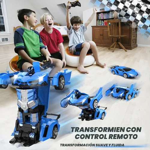 Vista 2 de Transform - Coche de juguete a control remoto para niños de 4 a 8 años, auto a control remoto para niños de 4 a 7 años, autos transformables