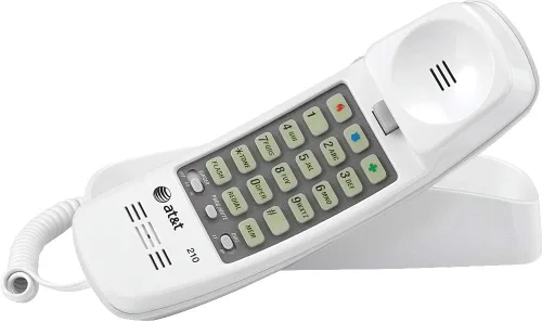 Vista 13 de AT&T Trimline 210 Teléfono fijo para casa, no requiere alimentación de CA, montaje en pared mejorado, teclado de botones grandes iluminado, 13