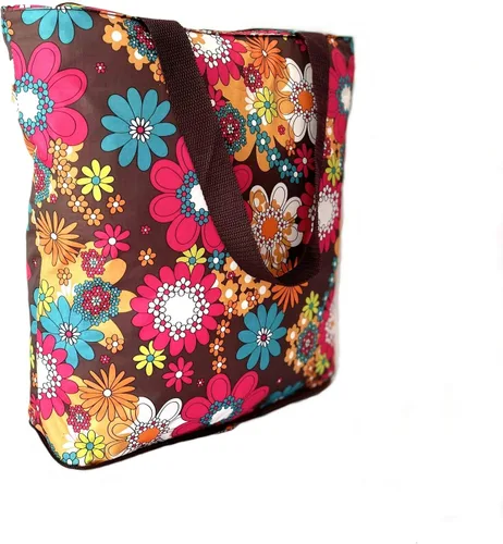 Vista 6 de Bolsas de comestibles plegables reutilizables para cocina, bolsa de asas plegable con cremallera