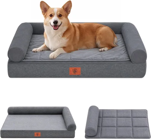 Vista 27 de GTPLAYER Dog Bed, Egg-Crate Foam Pressure Relief with Waterproof Washable Pet Bed 23.6" with 2-in-1 Cooling/Warming Pad, Non-Slip Bottom, Detachable