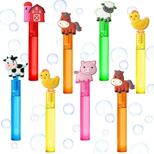 Vista 14 de AMFZON 25 piezas de varitas de burbujas con forma de bloques de construcción para fiestas infantiles, juguetes de varitas de burbujas mini