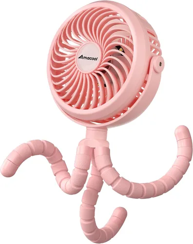 Vista 11 de AMACOOL Ventilador de cochecito a pilas, esenciales de viaje para bebés para la playa, Disney, para recién nacidos, regalos de baby shower, búsqueda
