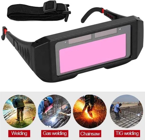 Vista 9 de Gafas de soldadura, gafas de soldadura con oscurecimiento automático solar, máscara de soldador de seguridad, casco con sombra ajustable, protección