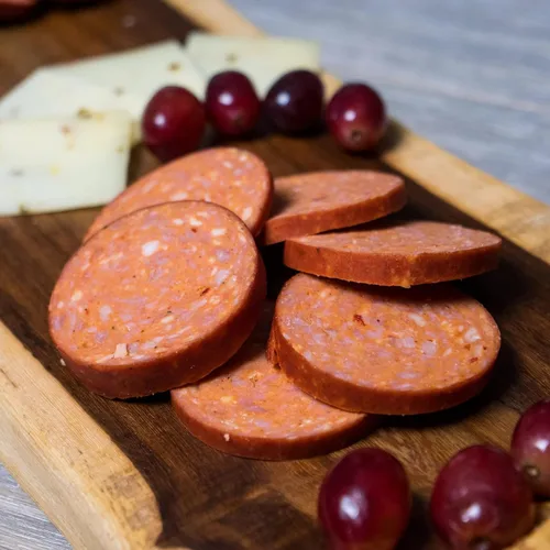 Vista 5 de Pepper Joe’s Salchichón Carolina Reaper de verano – Salchichón ahumado lentamente y picante de verano con el pimiento más picante del mundo y carne