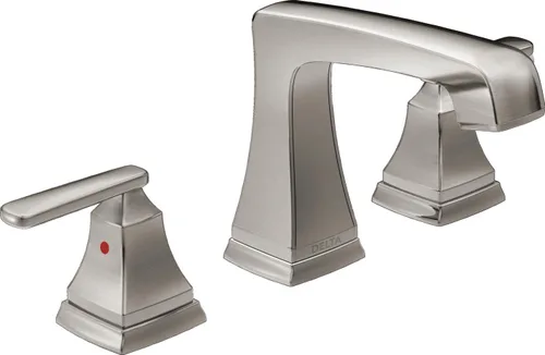 Vista 9 de Delta Ashlyn - Grifo de baño generalizado, grifo dorado de 3 agujeros, conjunto de drenaje de metal Push-Pop, bronce champán 3564-CZMPU-DST