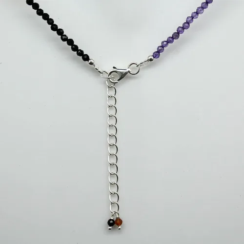 Vista 3 de Collar de Gargantilla de Piedras Preciosas Naturales con Cuentas, Cuentas Facetadas, Collar de Piedra Natal, Cristal de Sanación Energética, Regalo