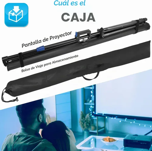 Vista 2 de Pyle Pantalla de proyector de 100 pulgadas 16:9 para interiores y exteriores, pantalla de proyección HD transparente de 1.5 para presentaciones