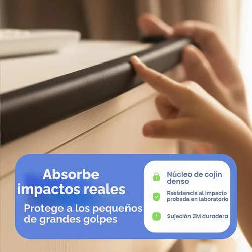 Vista 4 de Esquinas a prueba de bebés y bordes de 15 pies con parachoques de seguridad para esquinas y bordes de muebles, parachoques absorbente de impactos
