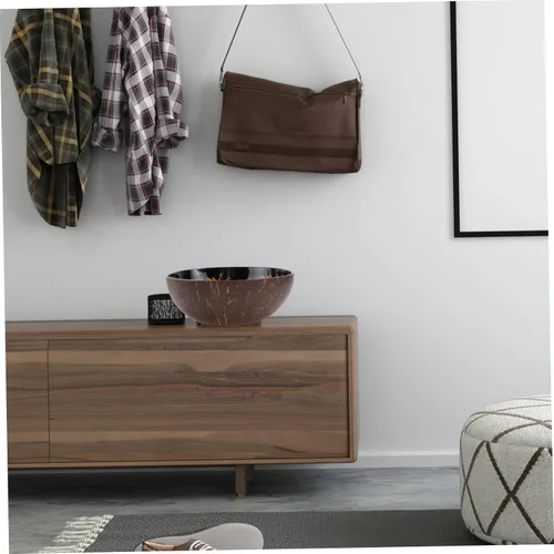 Vista 5 de KESYOO Cuenco de cáscara de coco natural, contenedor decorativo para dulces, frutos secos, cuenco de almacenamiento con patrón único para la entrada