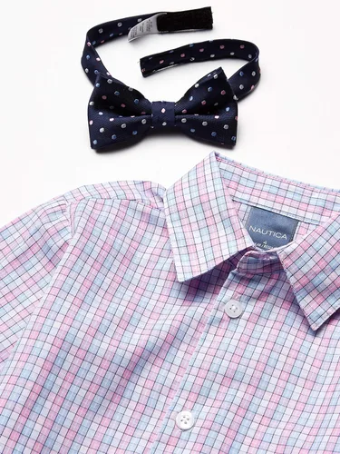 Vista 3 de Nautica Boys' 4-Piece Set with Dress Shirt, Bowtie, Vest and Pants