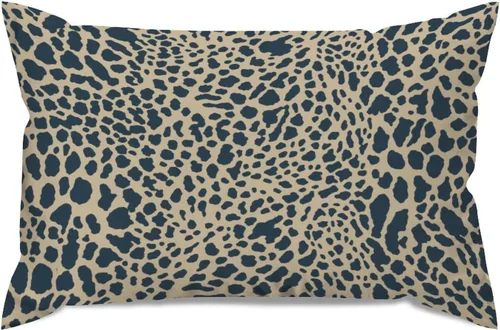 Vista 41 de Fundas de almohada con estampado de leopardo y guepardo negro y marrón, 12 x 18 pulgadas, fundas de cojín de granja para sofá, sala de estar