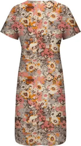Vista 6 de Vestidos para mujer 2022, casual, de verano, casual, para mujer, con botones, manga corta, estampado floral, vestido de fiesta, vestido midi fluido