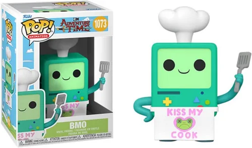 Vista 2 de Funko Adventure Time - Figura de vinilo BMO Cook Pop! (incluye funda protectora compatible con caja Pop Box)