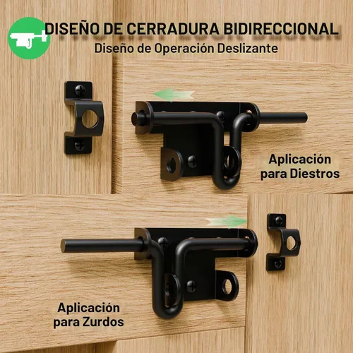 Vista 4 de Pestillo de puerta de perno deslizante resistente para valla de madera