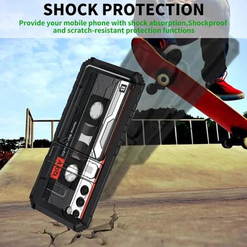 Vista 3 de Funda protectora de TPU suave para Samsung Galaxy A03S con soporte para tarjeta de crédito y soporte de doble capa de policarbonato duro de TPU