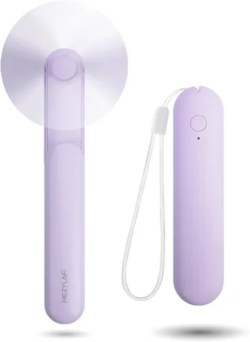 Vista 8 de Ventilador Portátil Mini de Mano, Ventilador Personal Pequeño Recargable con Diseño de Banco de Energía de Bolsillo para Viajes/Regalos