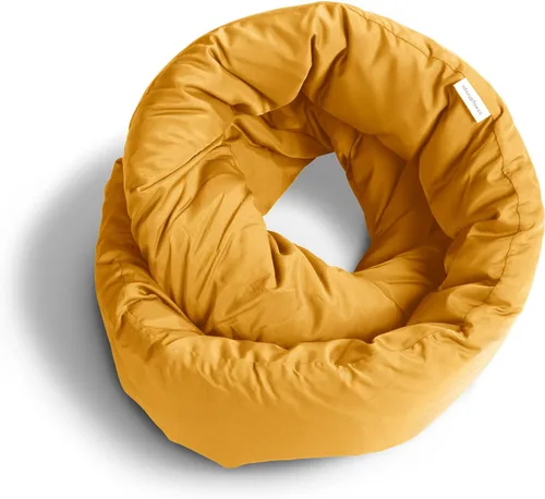 Vista 7 de Huzi Infinity Pillow - Bufanda cervical suave para usar en el hogar y viajes, soporte para dormir (gris)