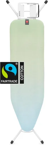Vista 12 de Brabantia Tabla de planchar cómoda con soporte para plancha de vapor sólido Mediano (talla B) Funda negra de mezclilla de comercio justo Denim