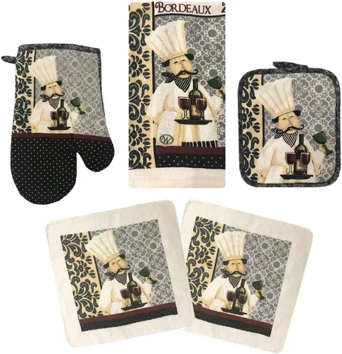 Vista 9 de Manoplas de horno y soportes para ollas, juegos de toallas de cocina y paños de cocina, guantes de horno, paños de cocina, juego de paños de cocina