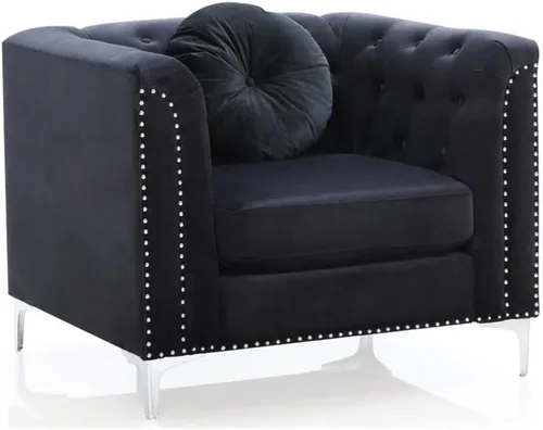 Vista 18 de Glory Furniture Sofá de dos plazas Pompano Velvet en negro
