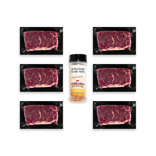 Vista 11 de Nebraska Star Beef Prestige Steaks - 6 paquetes con condimento (filetes de 6 a 5 onzas)