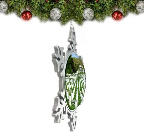 Vista 2 de Estados Unidos América Arlington National Cemetery Adorno de Navidad Decoración de árbol de cristal Metal recuerdo regalo