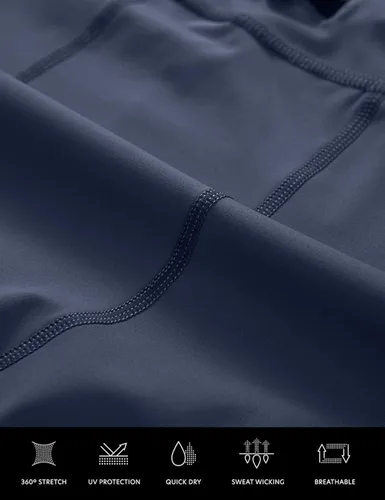 Vista 7 de MIZOK Pantalones cortos de compresión elásticos para hombre con bolsillo